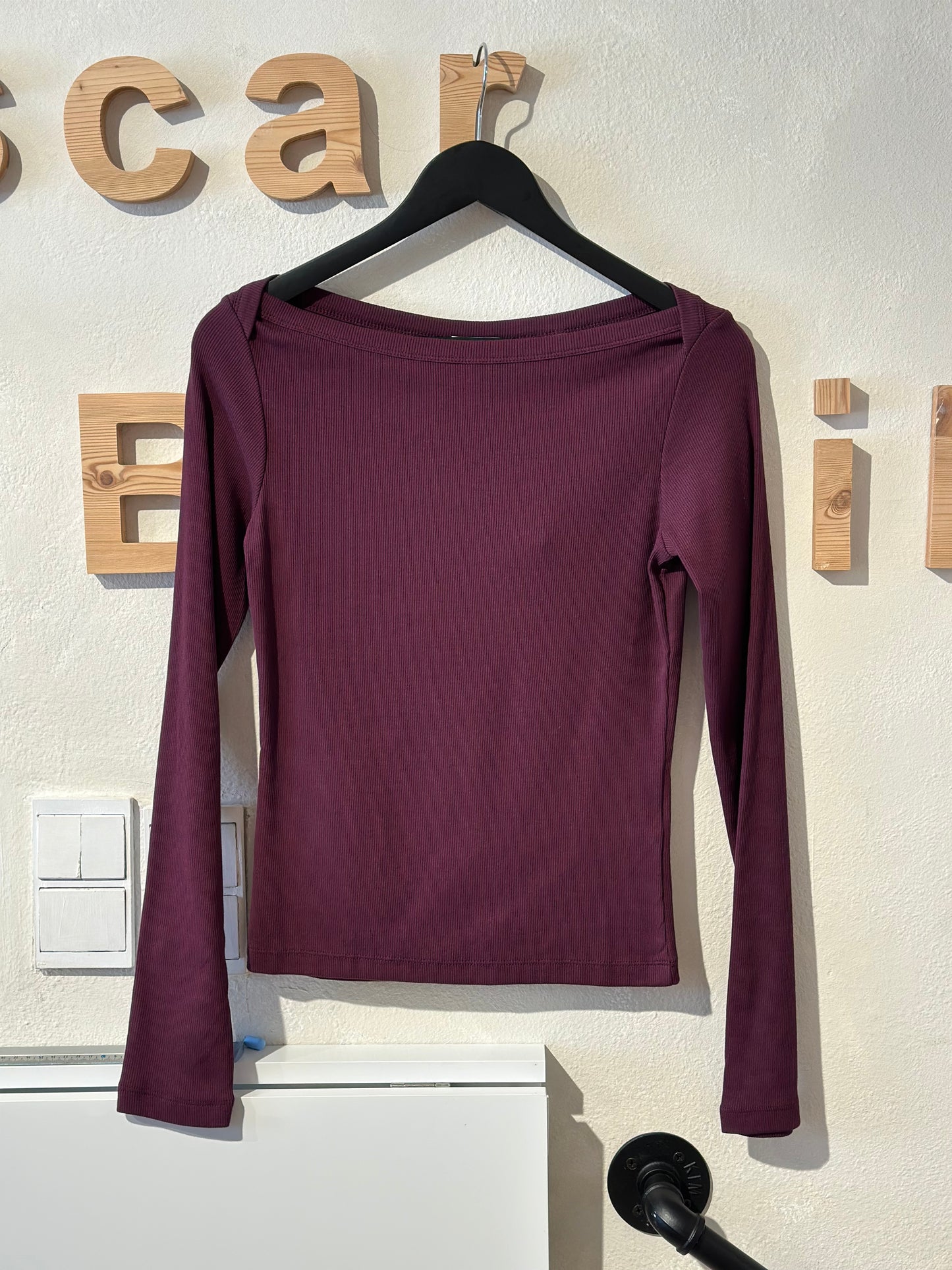 Boatneck rib long sleeve - winetasting
