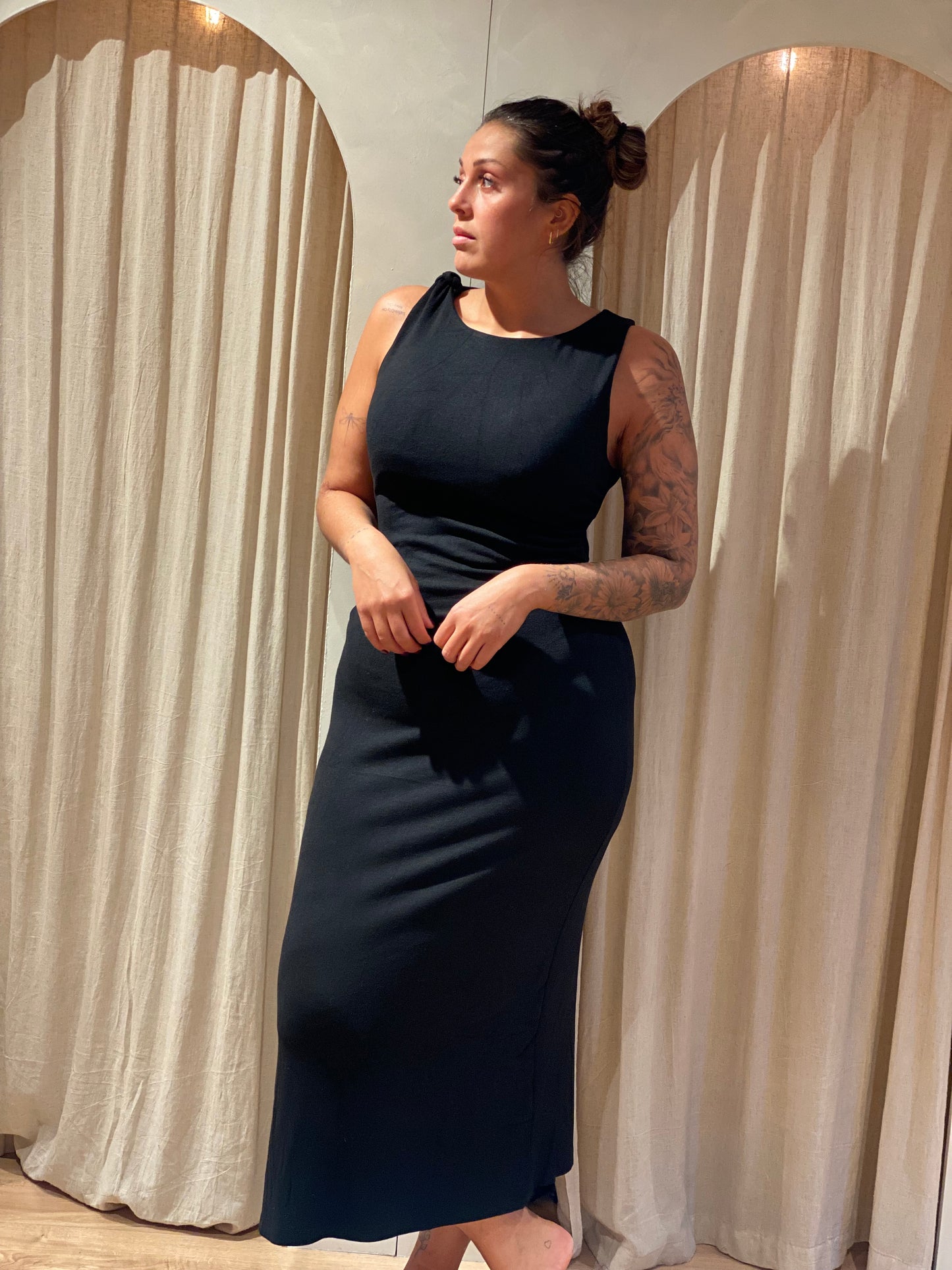 Robe pistache - noir