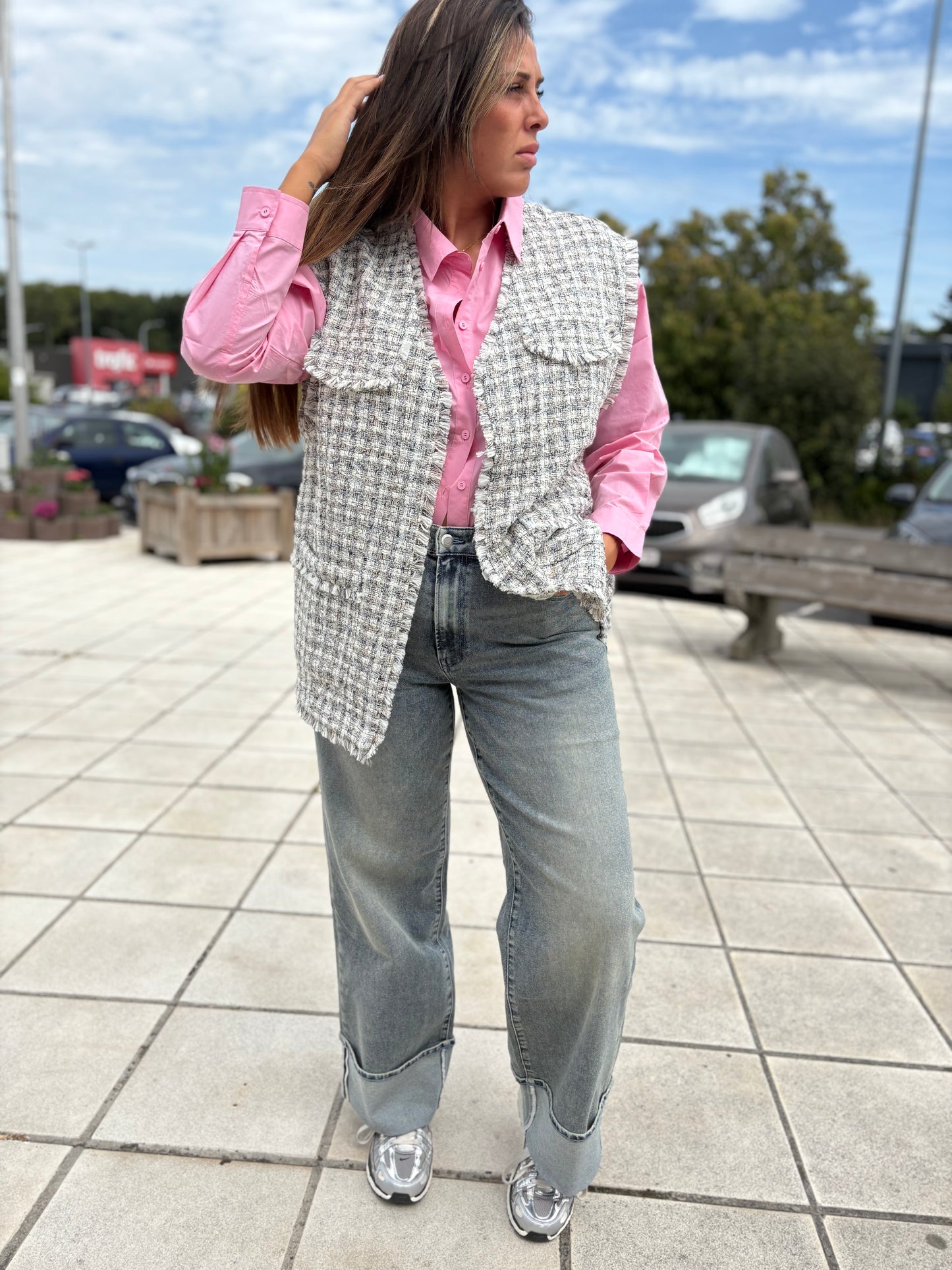 Loose fit jeans - tinted blue