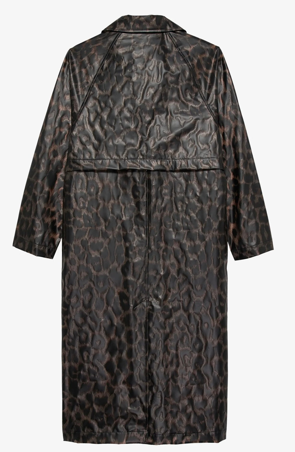 Leopard long raincoat - grey