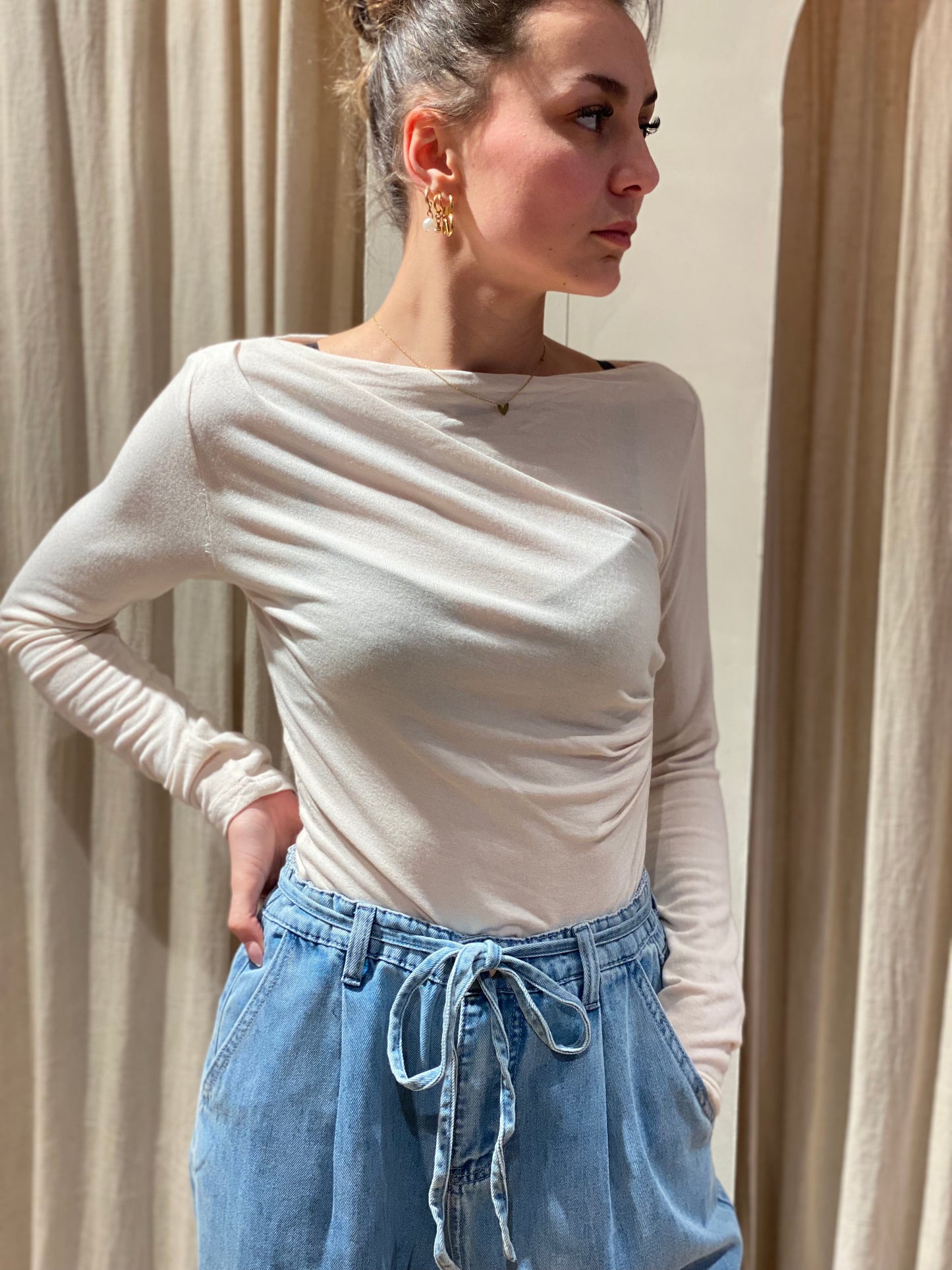 Blouse ponti - beige