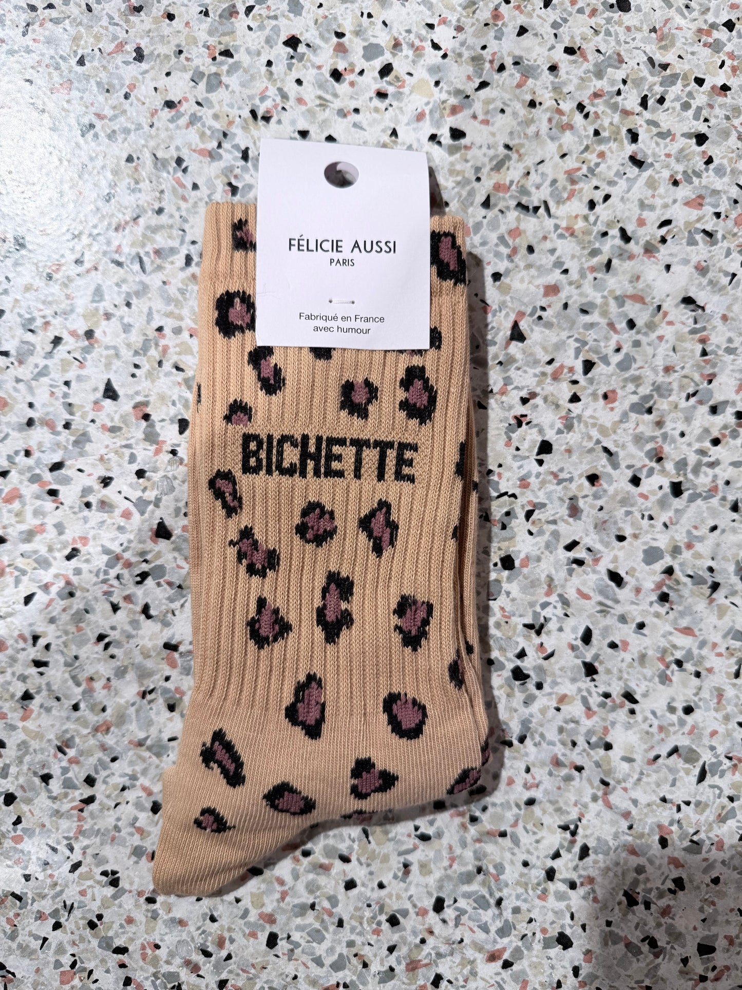 Chaussettes BICHETTE léopard sable - 36/40