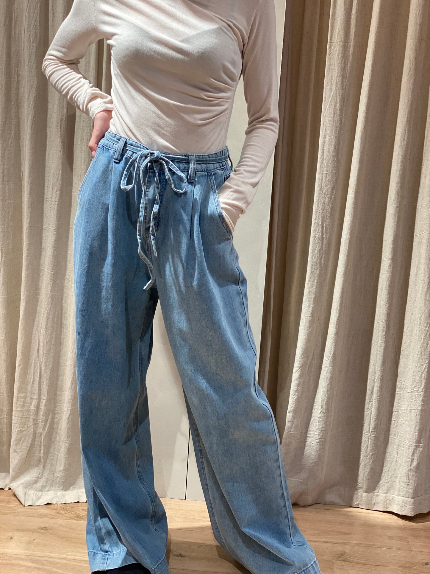 Jeans pompom - Sky blue