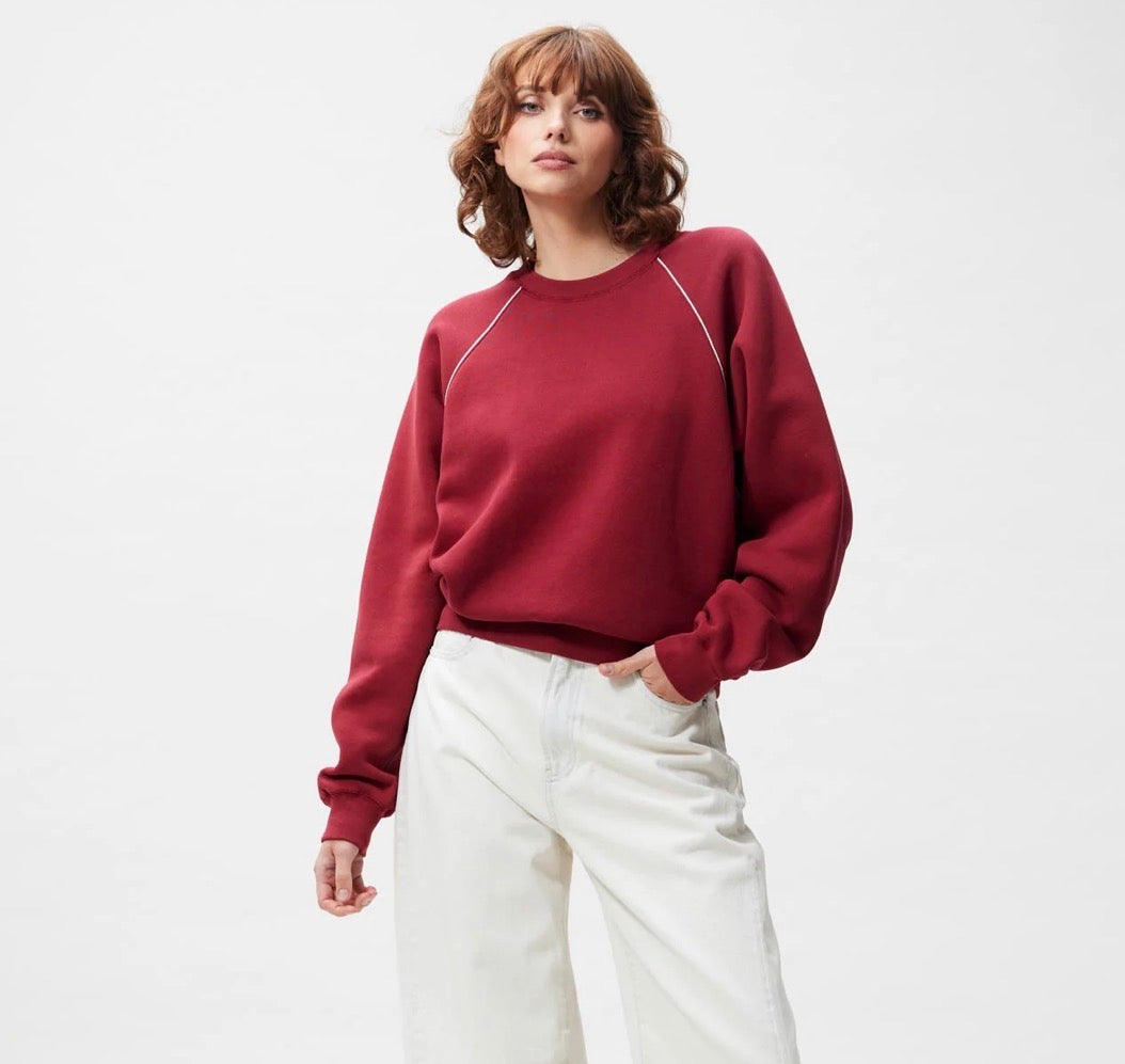Graphic sweater with piping