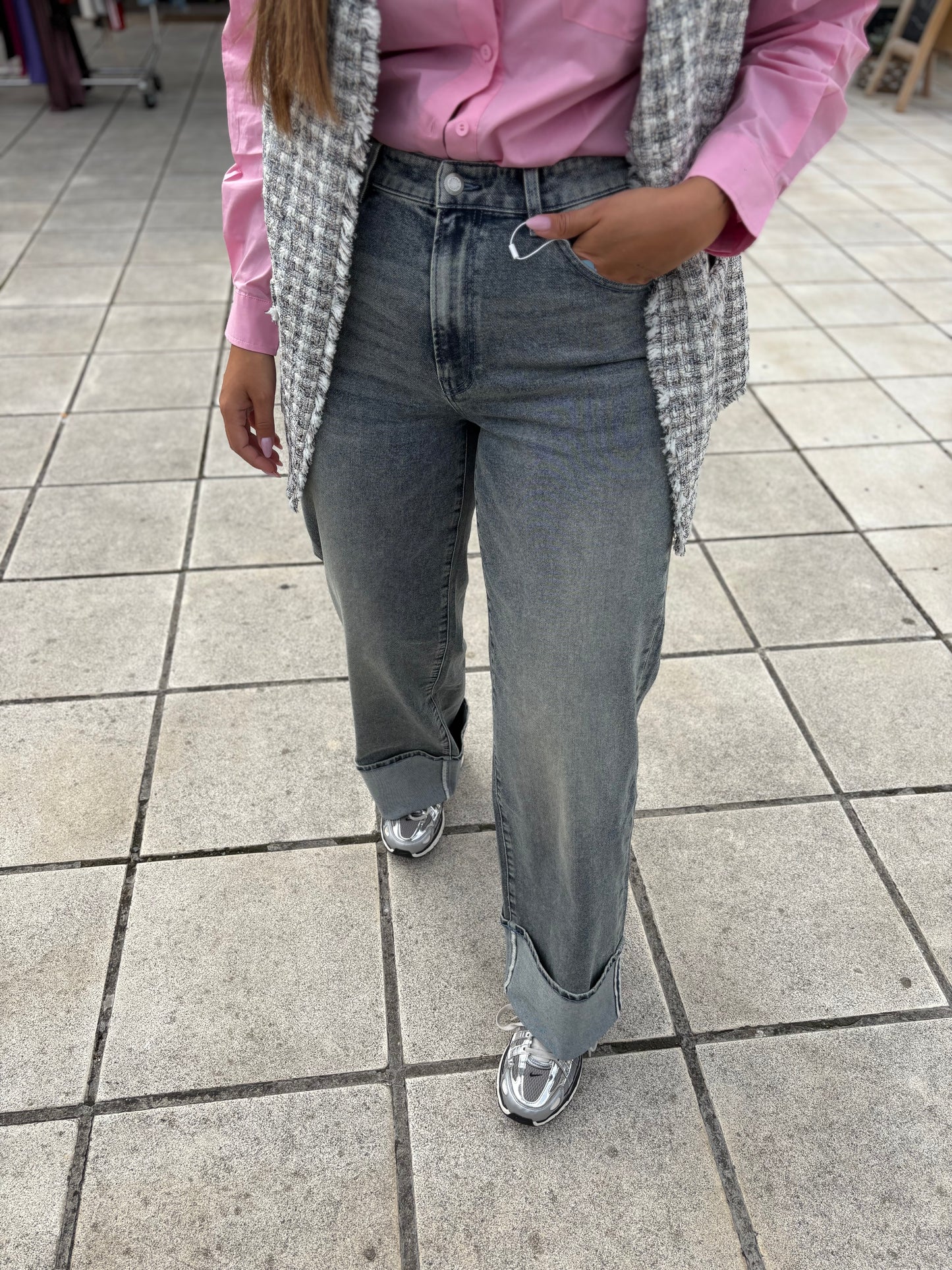 Loose fit jeans - tinted blue