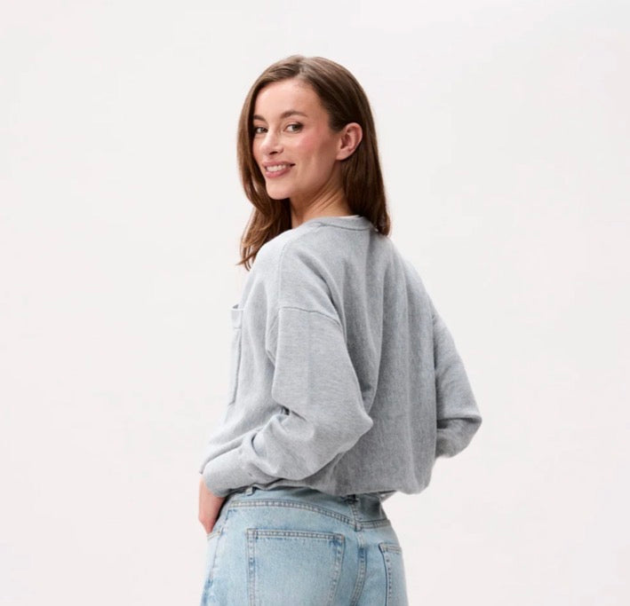 Double layer cardigan grey