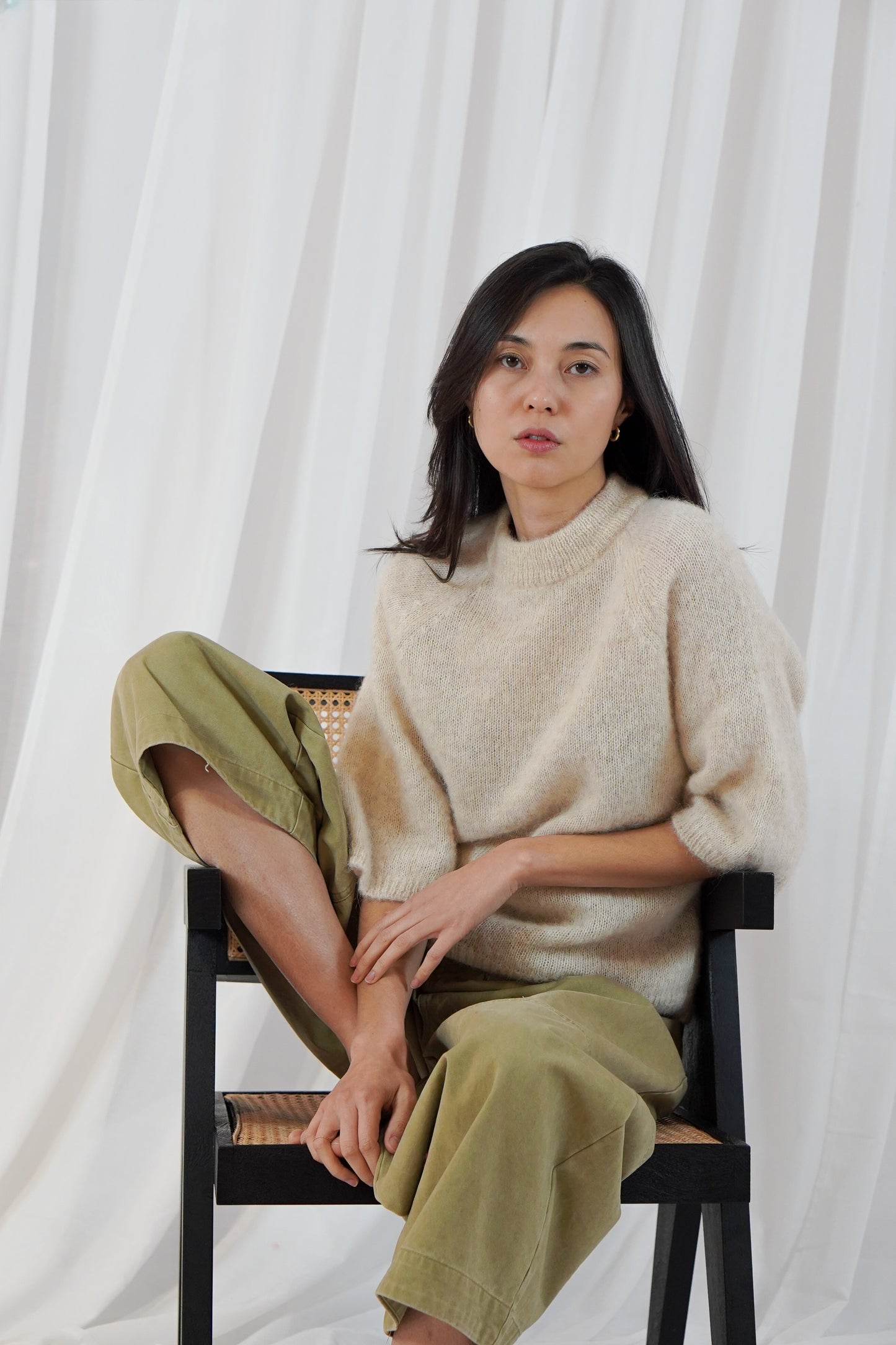 sweater 3/4 sleeves wide Kahoni - mottled beige
