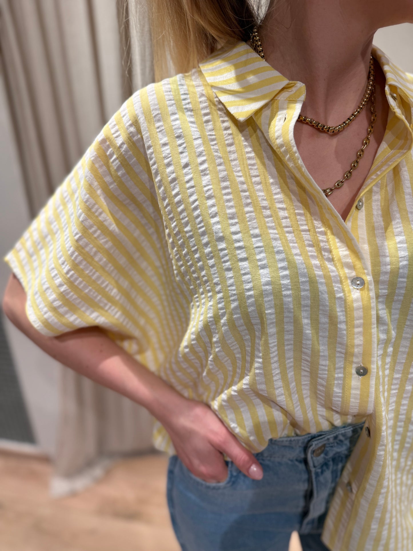 Blouse Caraibes - rayures jaunes