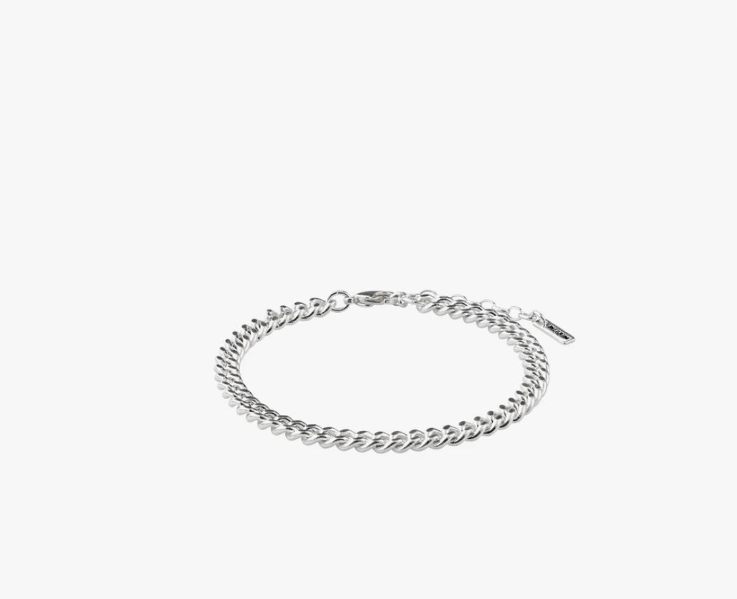Bracelet CHARM curb chain bracelet silver -plated