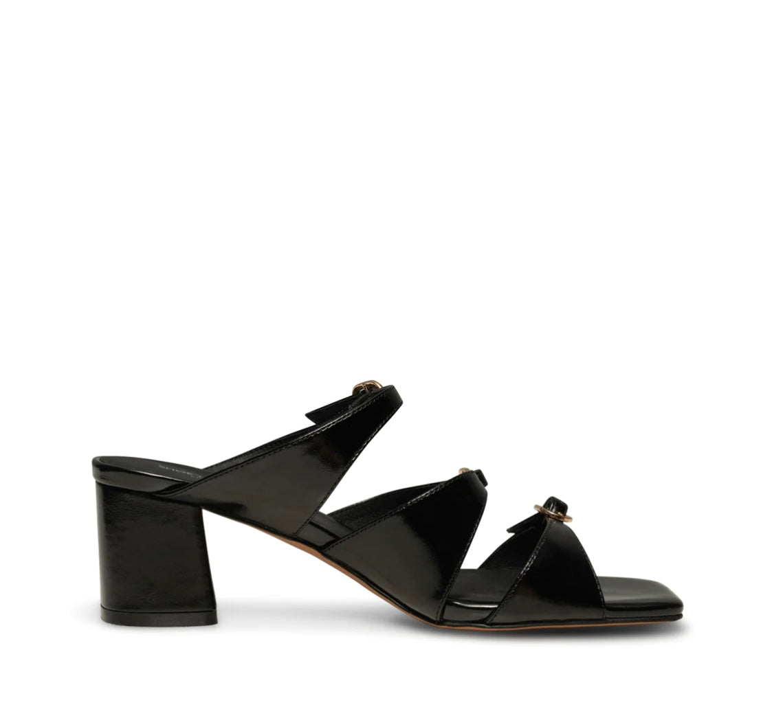 HANNA BUCKLE MULE LEATHER - BLACK