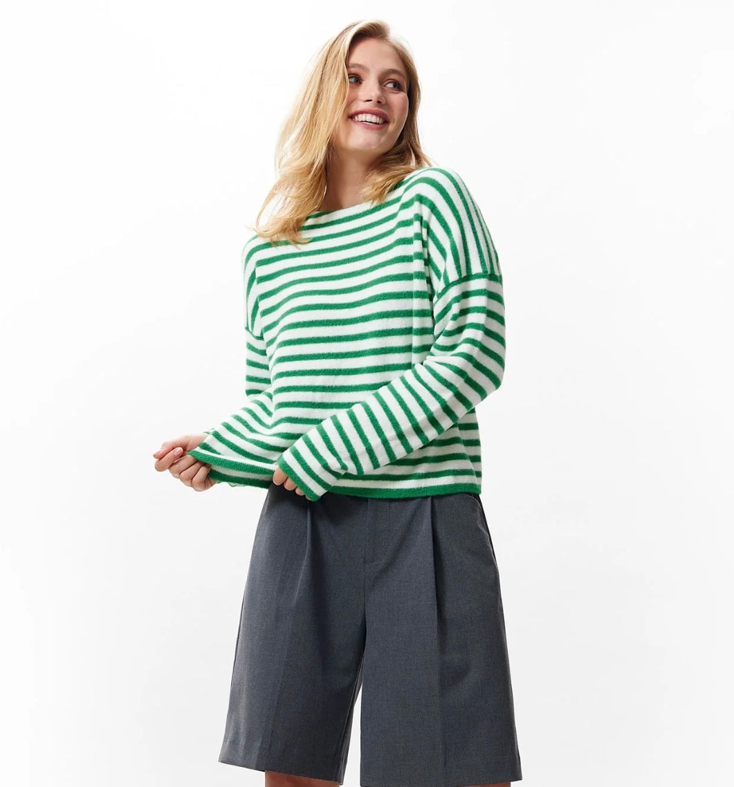 Relaxed soft stripe - Kelly bean
