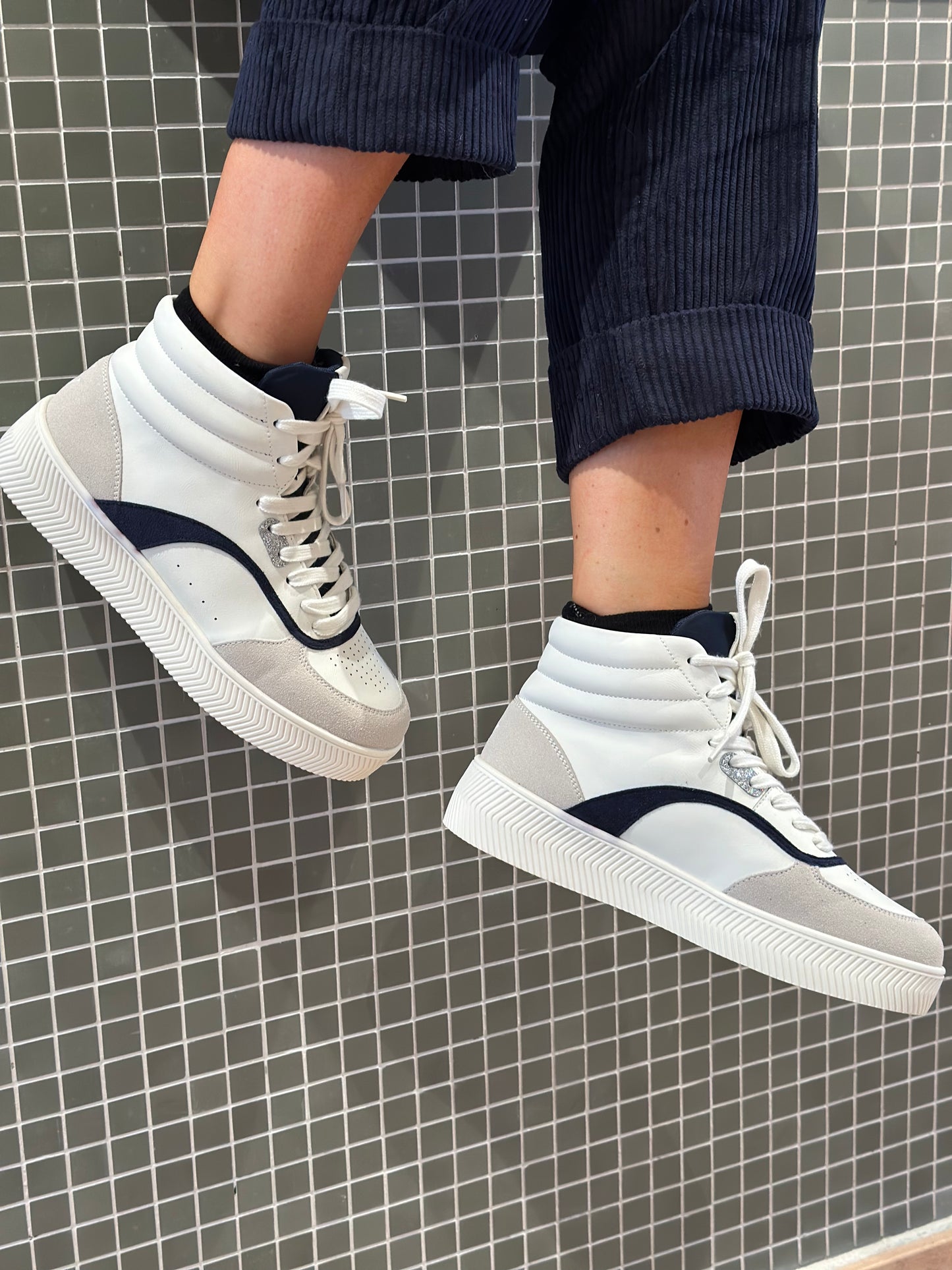 Baskets haute jemma - bleu