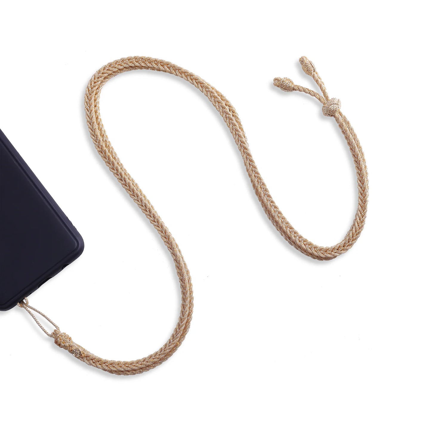 Braided phone strap - gold