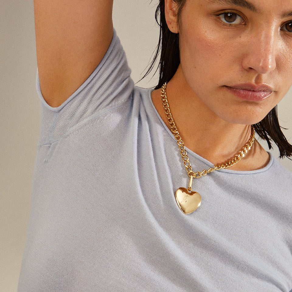 BRELOQUE PENDENTIF MAXI CŒUR RECYCLÉ - gold
