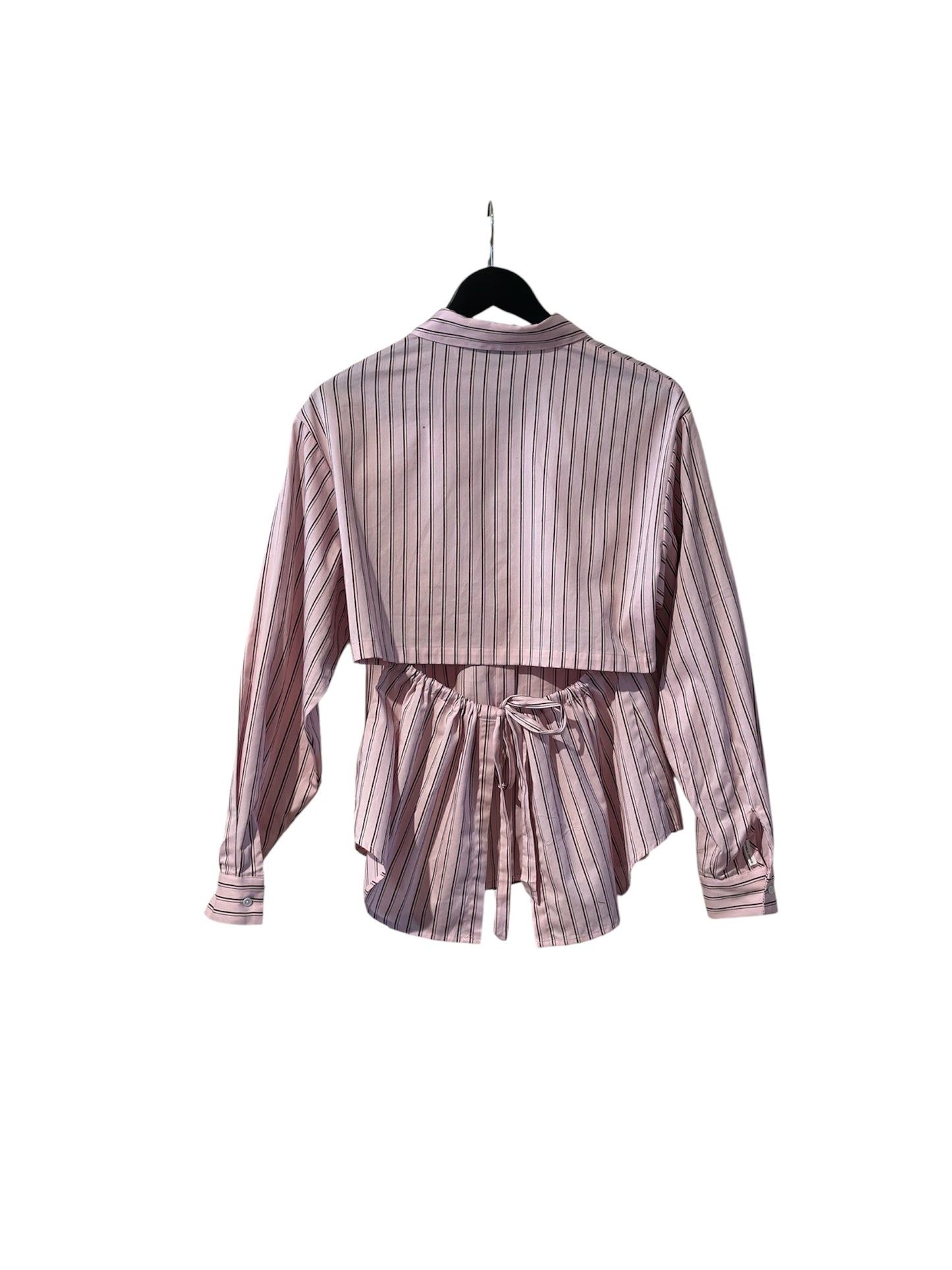 Blouse with open back - pink
