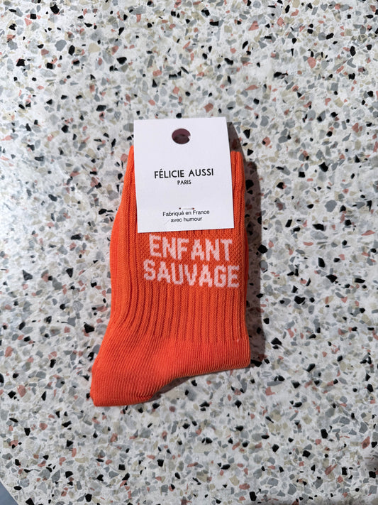 Chaussettes ENFANT SAUVAGE orange - 27/30