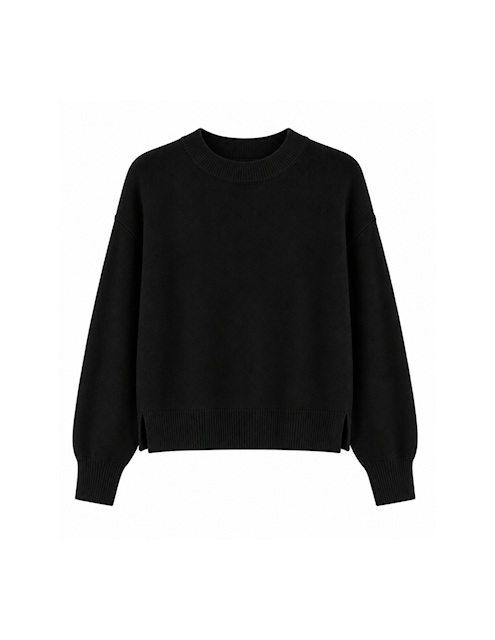 Pullover with slits Aurora - black