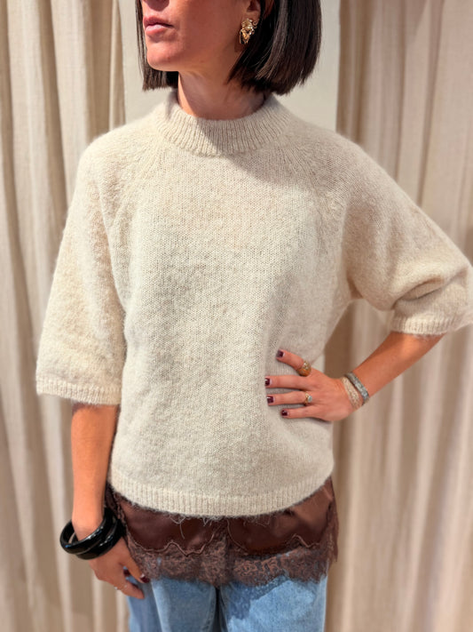 sweater 3/4 sleeves wide Kahoni - mottled beige