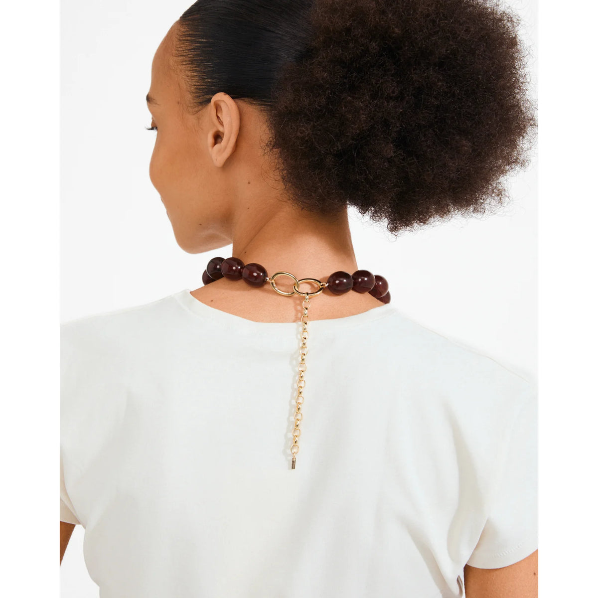 Collier STILL plaqué or/marron