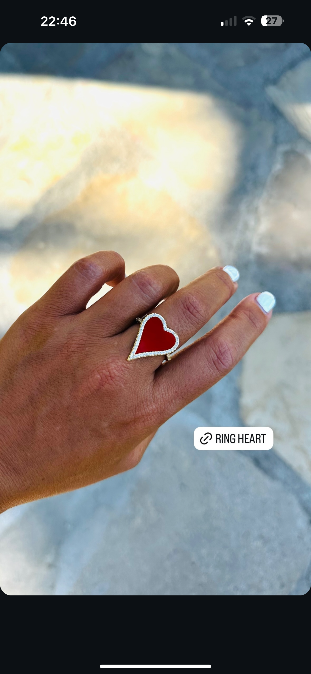 RING HEART - red