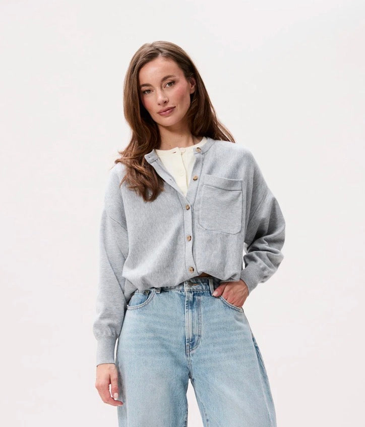 Double layer cardigan grey