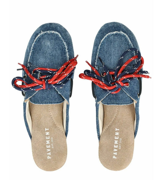 Boat shoes mules - PAYasma denim lase