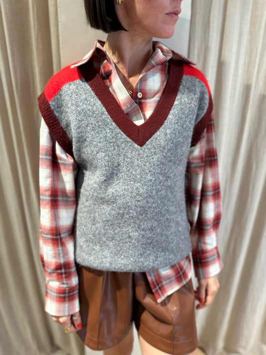 Pull iola - gris bordeaux
