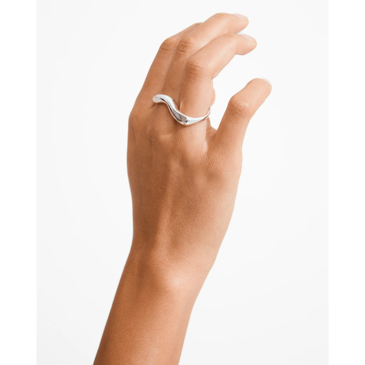 Bague double EVON plaquée argent