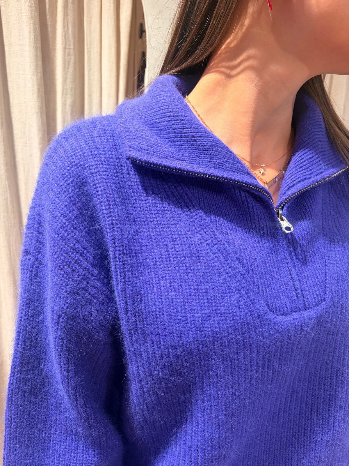 Pullover trucker-neck Breckenridge - ultra violet