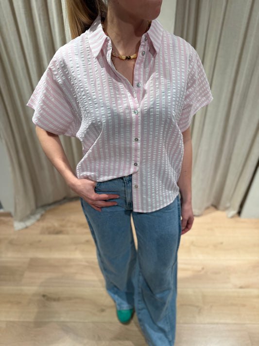 Blouse Caraibes - rayures roses