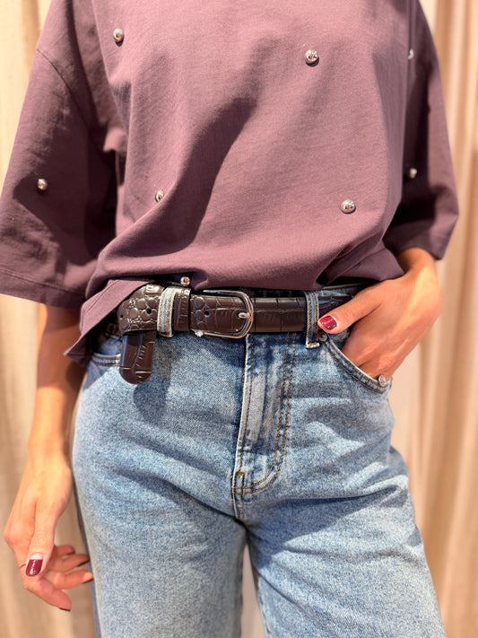 Adolea Crolola Ceinture dark bordeaux brown
