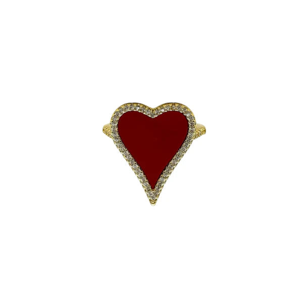 RING HEART - red