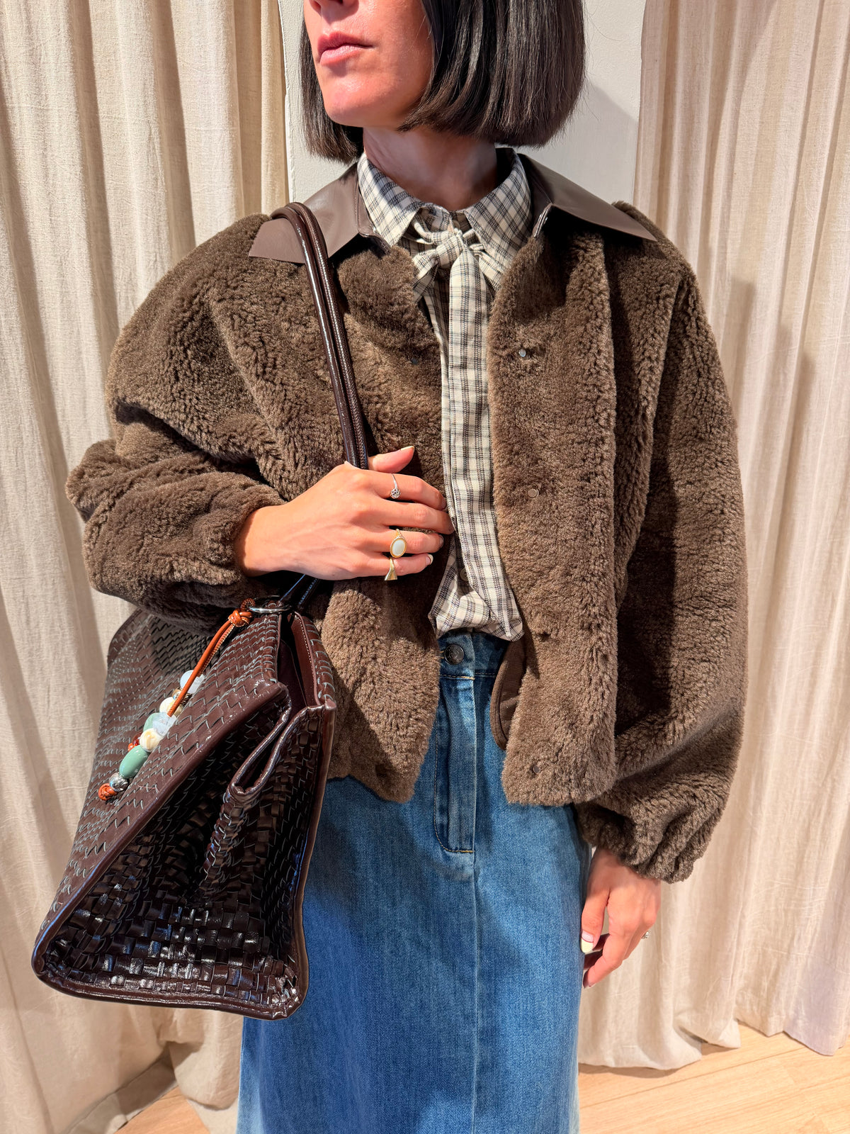 HANNAH RAW Structure braided-bag