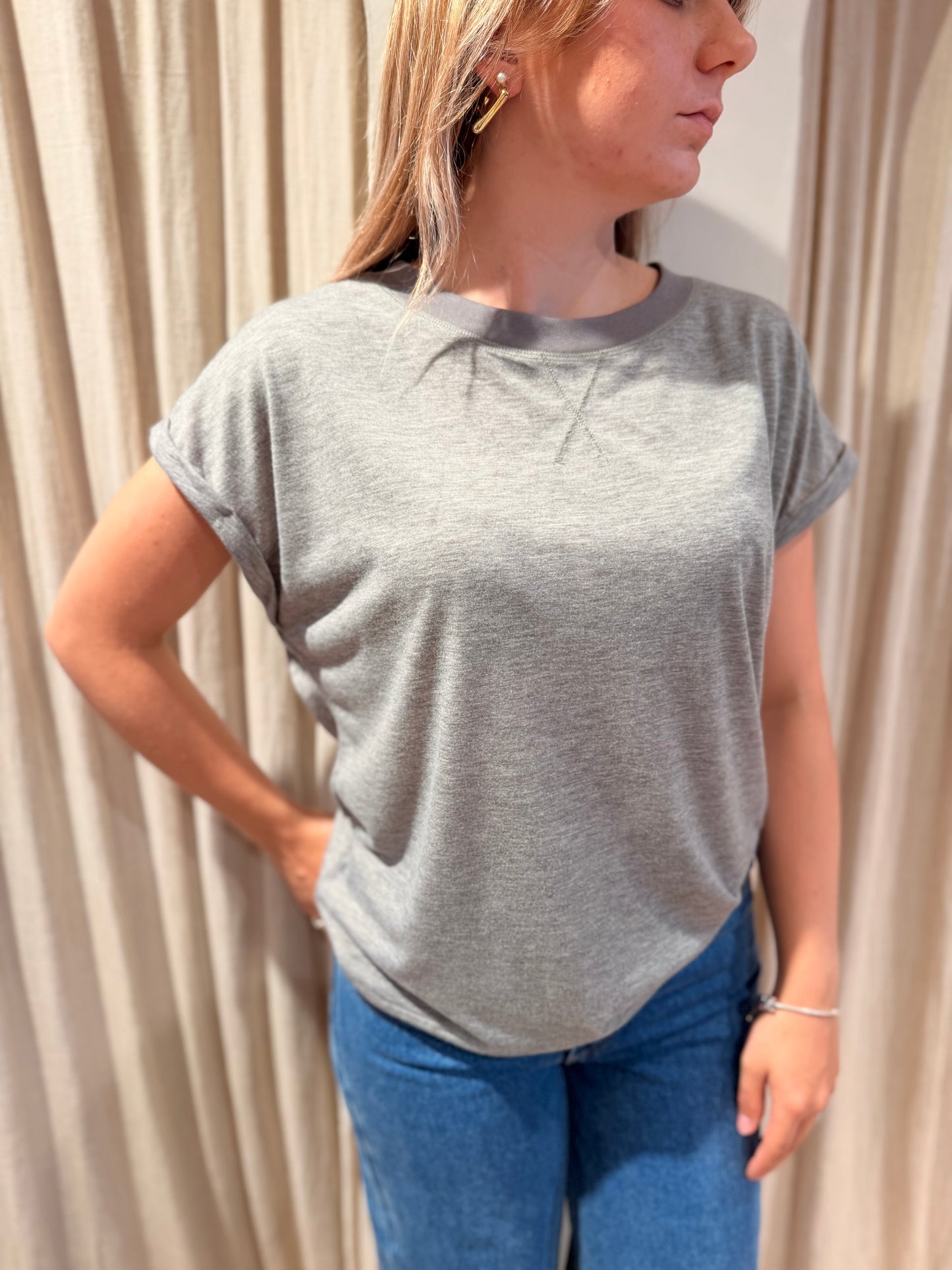 T-shirt flying gris