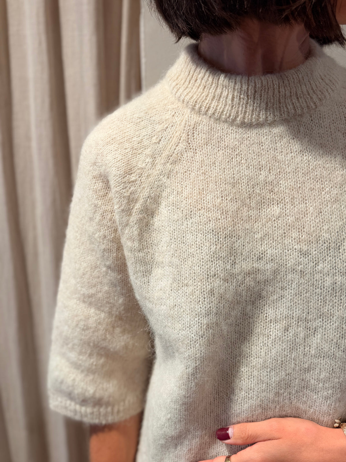 sweater 3/4 sleeves wide Kahoni - mottled beige