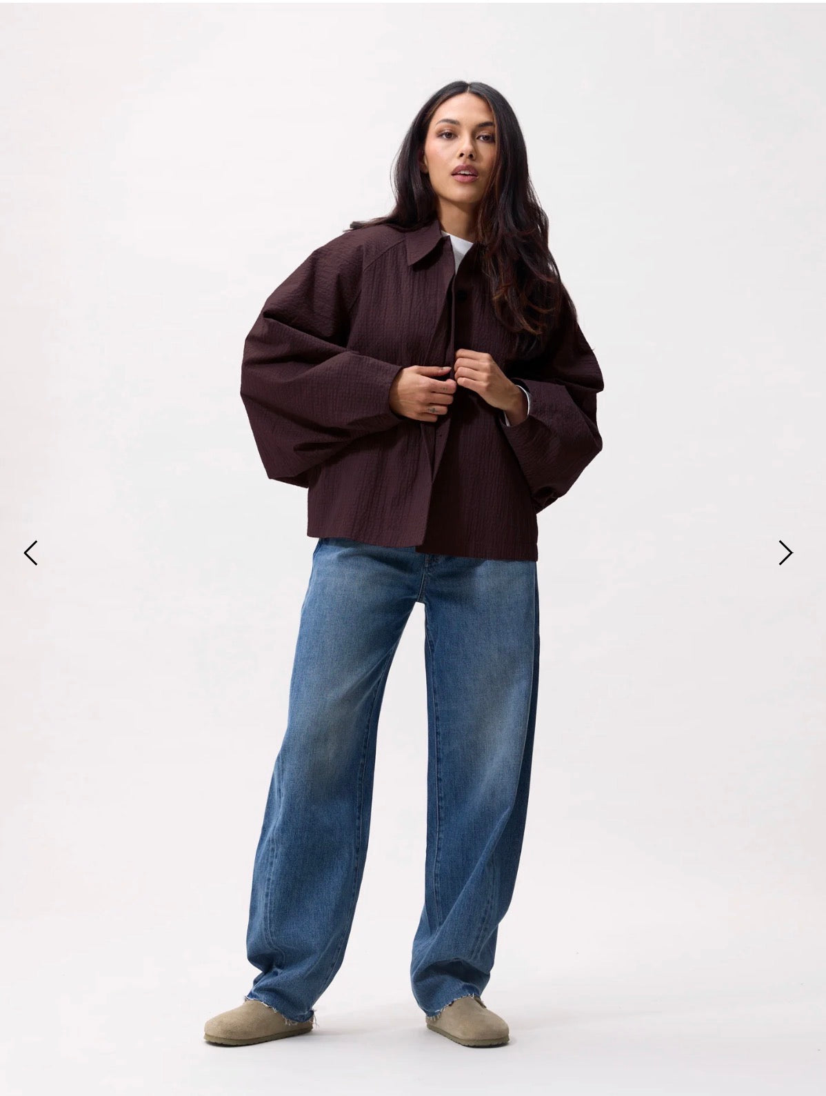 Check cape jacket plum