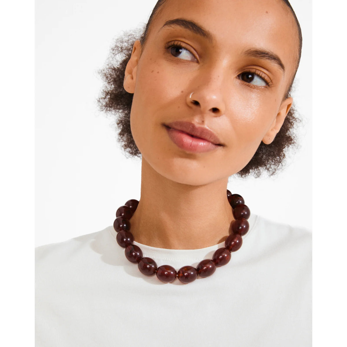 Collier STILL plaqué or/marron