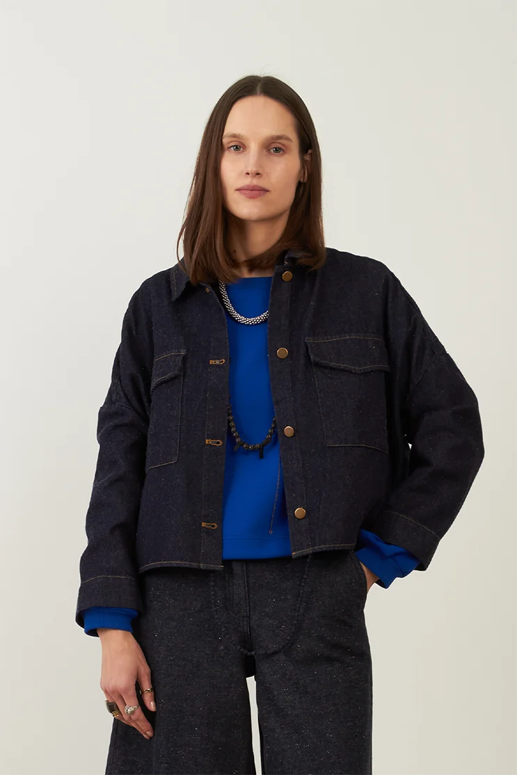Top Lylou denim foncé