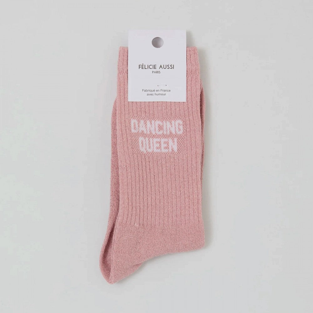 Chaussettes DANCING QUEEN paillettes rose - 36/40