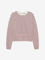 Striped sweater with elastic hems