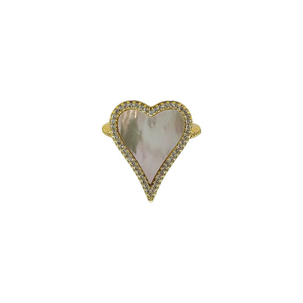 RING HEART - mother of pearl