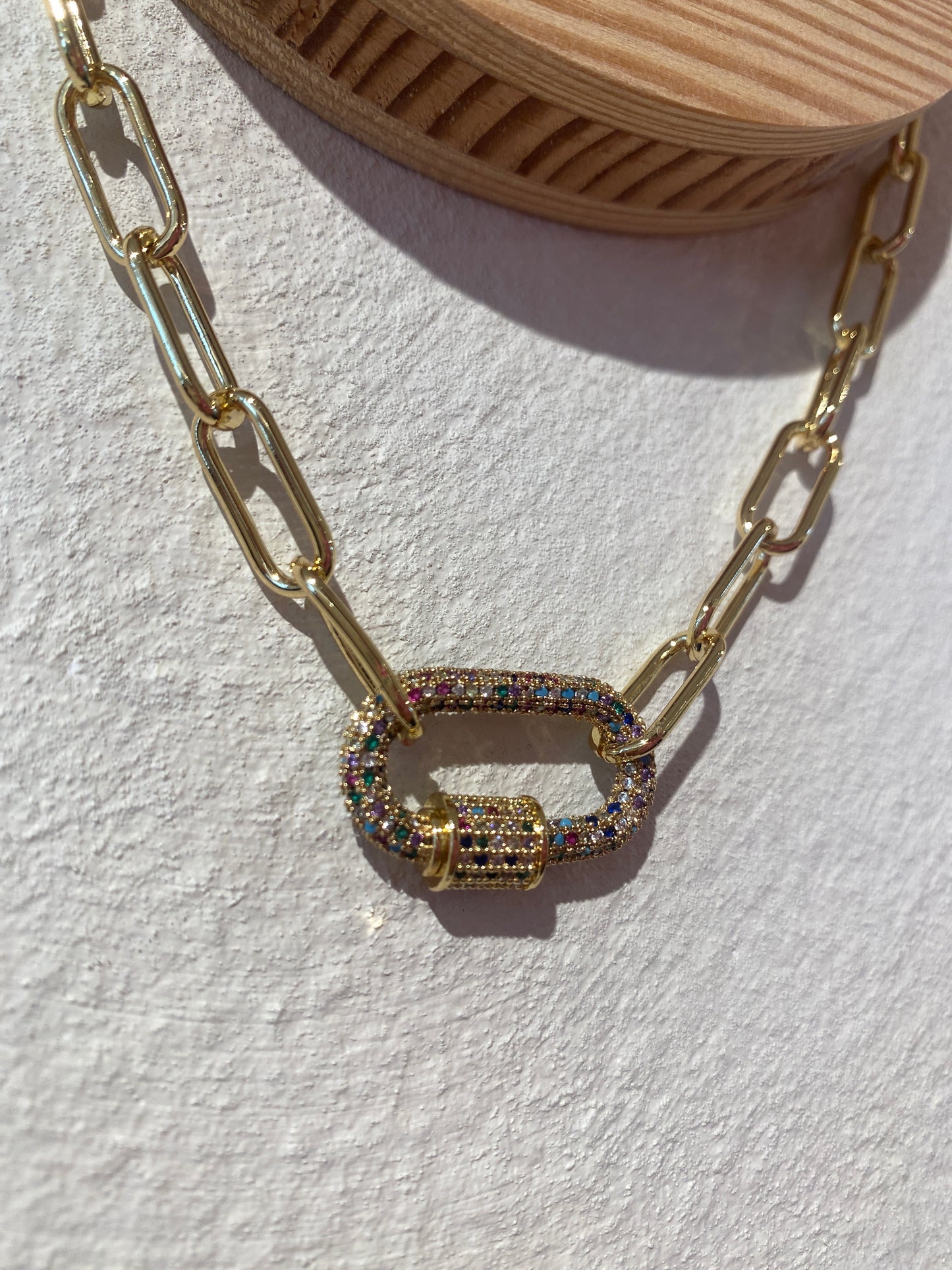 Collier gold strass