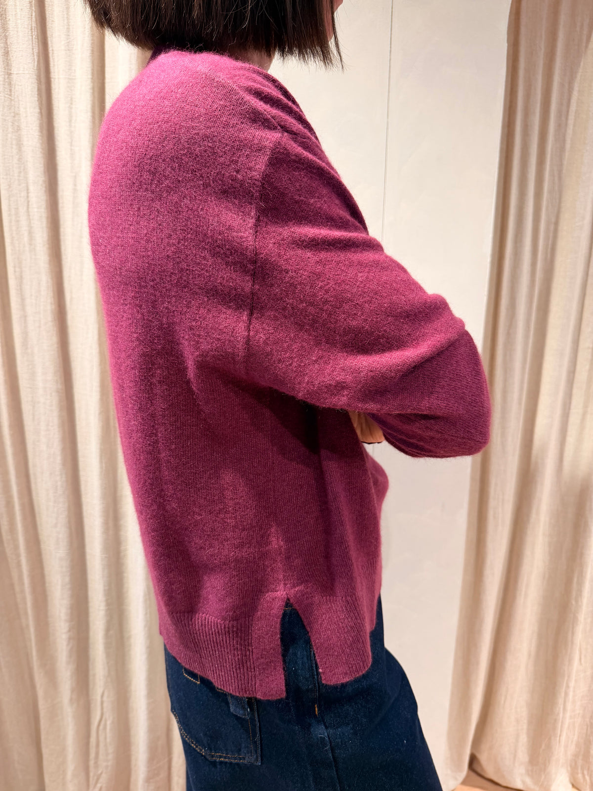Pullover with slits Aurora - wine