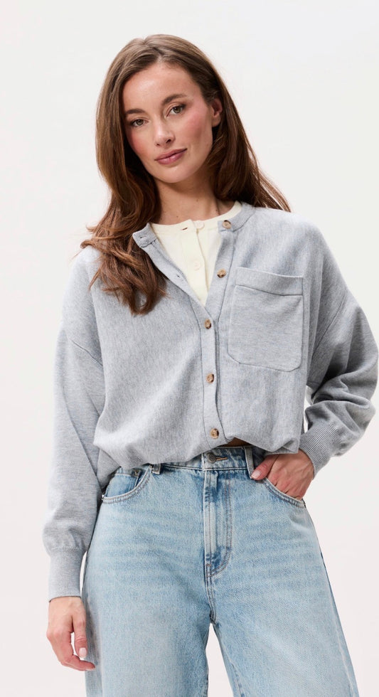Double layer cardigan grey