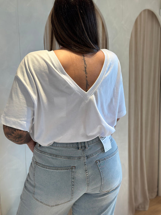 Relaxed open back - white