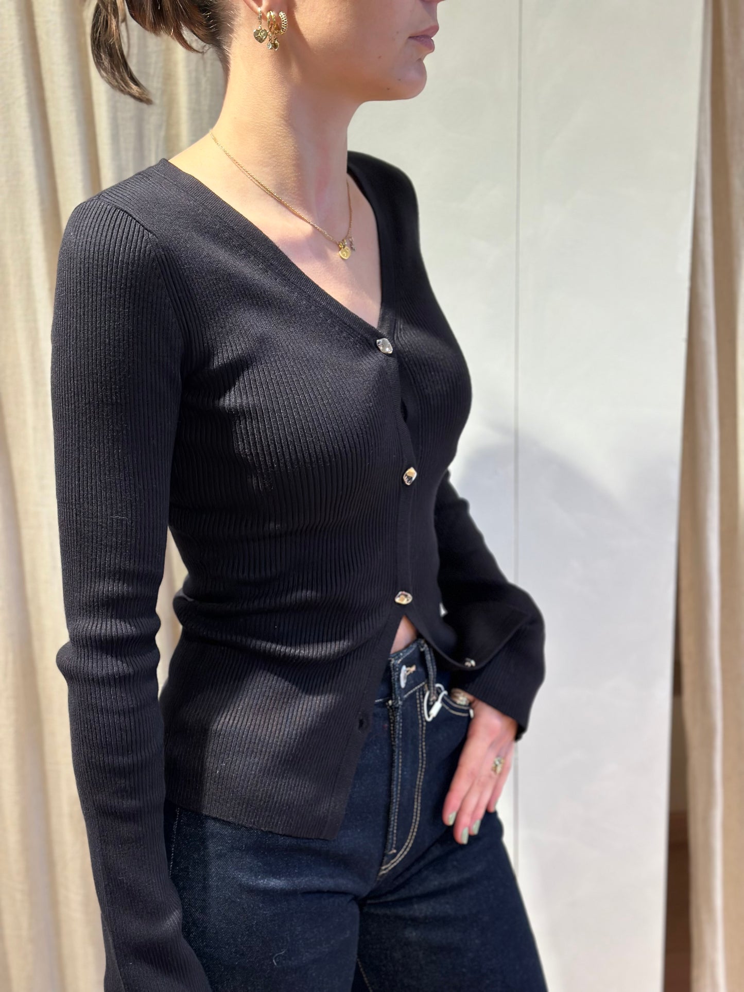 Davi Knit cardigan - black