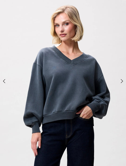 Sweater with Vneck - Carbon