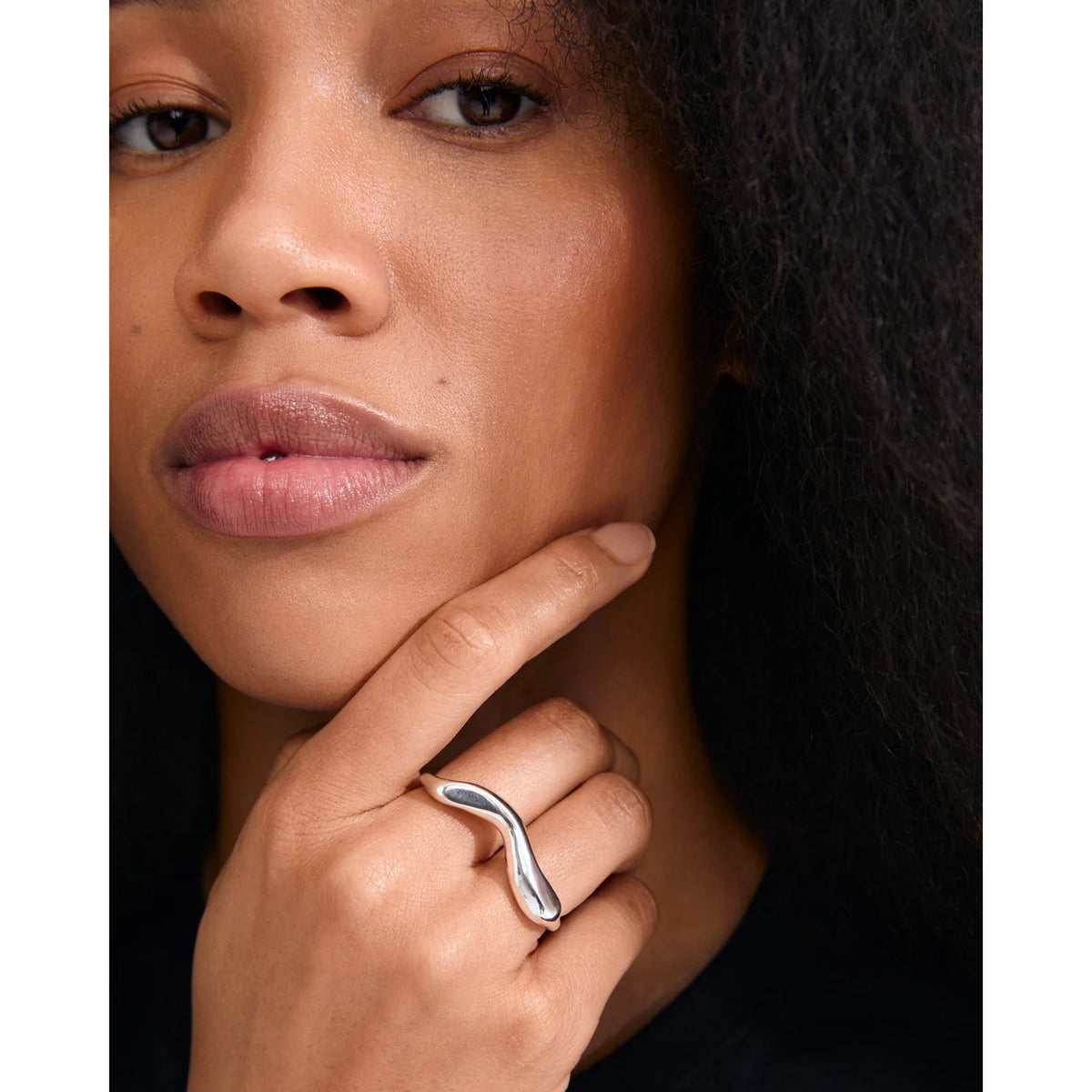 Bague double EVON plaquée argent
