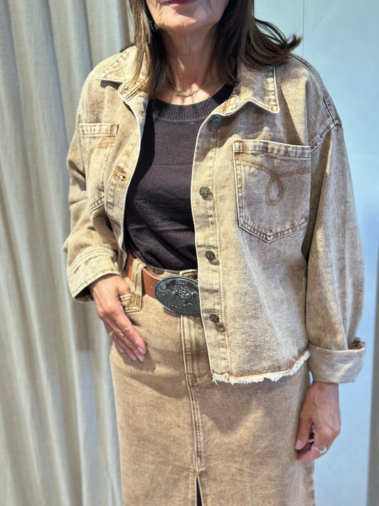 Veste denim - camel
