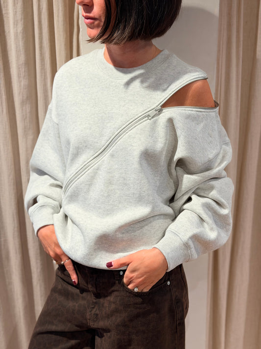Sweater with zipper - Light grey
